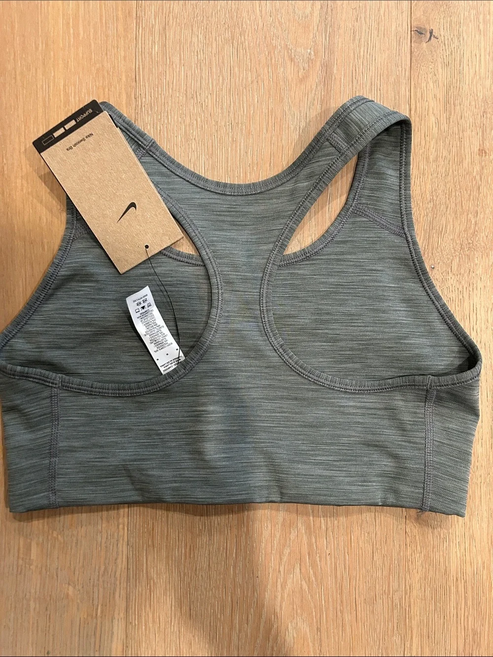 Nike Grey Seamless Racerback Sports Bra